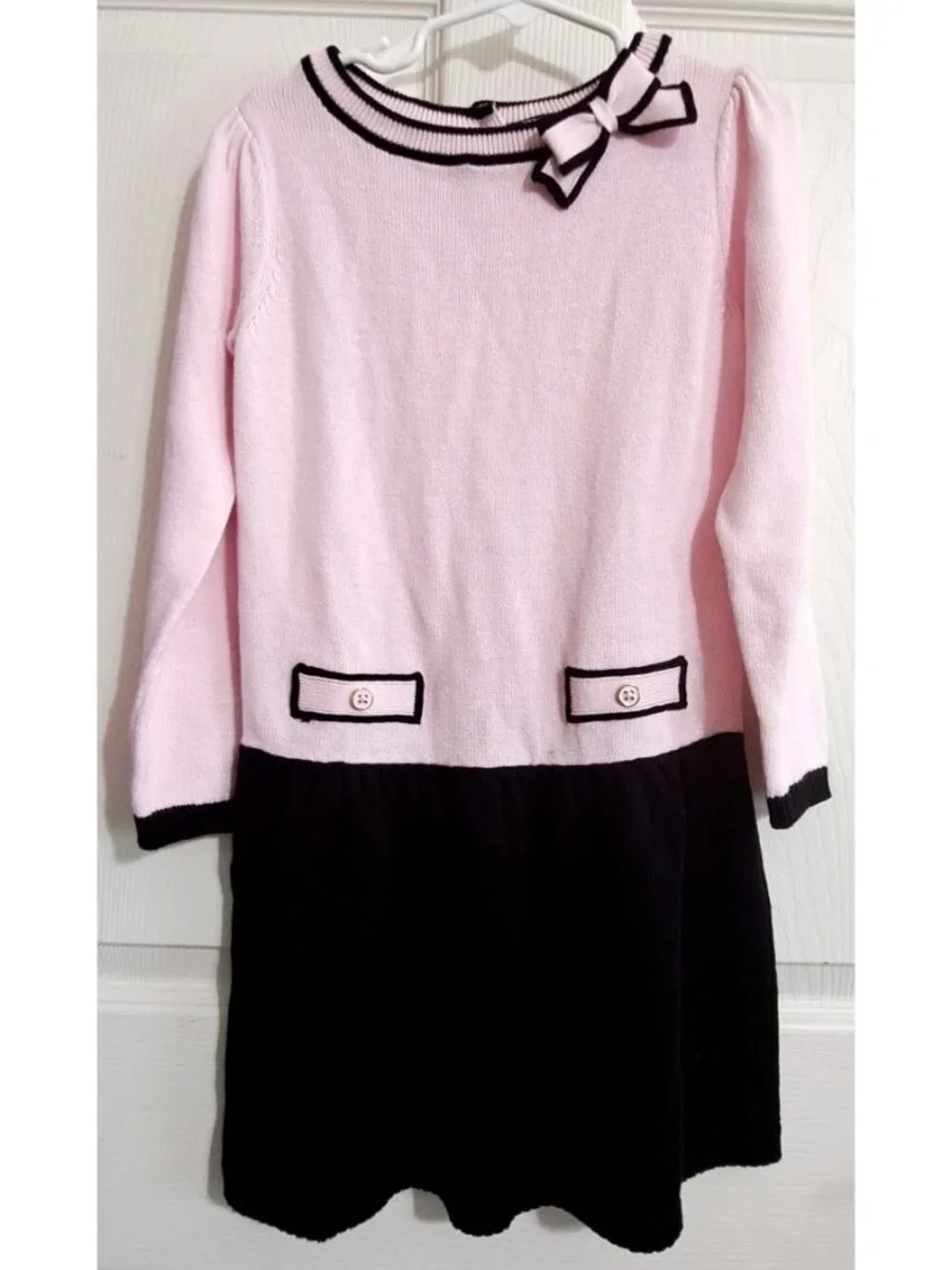 Gymboree Girl's 5T Pink & Black Long Sleeve Sweater Dress
